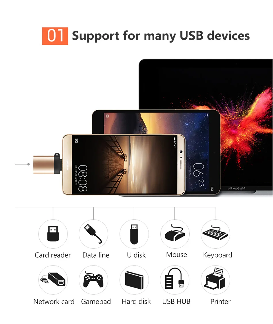 ACCEZZ 2 шт. 3 шт. Тип C OTG адаптер USB 3,0 для samsung S8 huawei P20 Xiaomi Mi8 Lite type-C Мужской Android зарядный разъем
