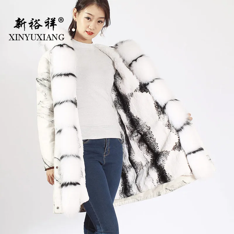 XINYUXIANG 2018 новые куртки из лисьего меха женские зимние утепленные парки с