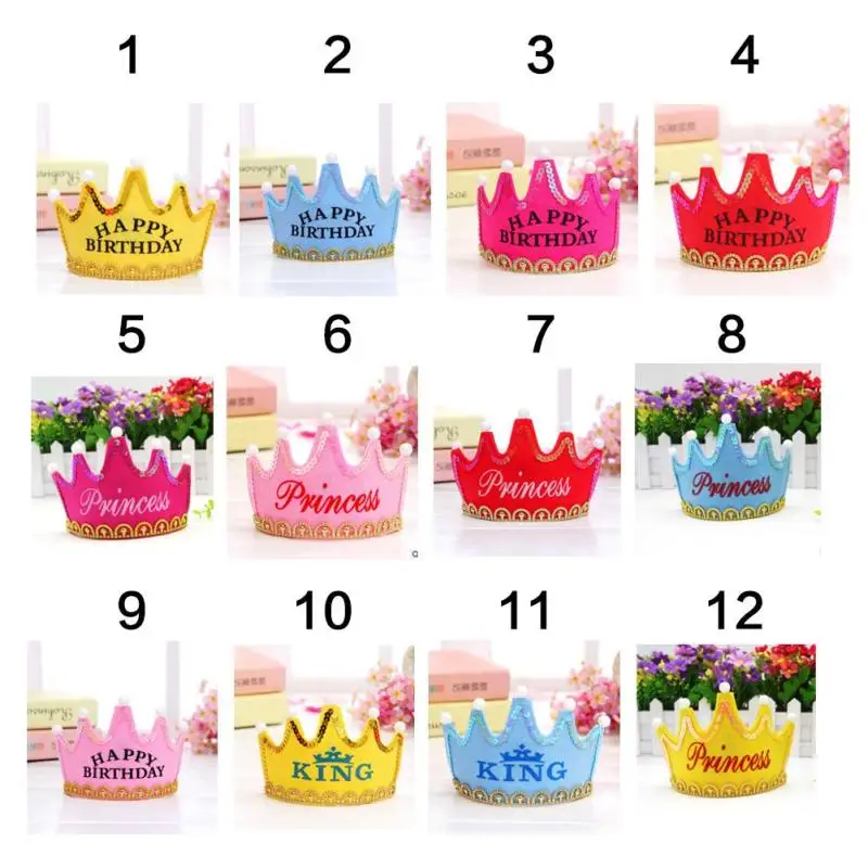 Lighting Party Hat Adult Kids Birthday Crown Cap Happy Multi Color Light-Up LED Decorative Hats Princess Hair Band A40 | Дом и сад