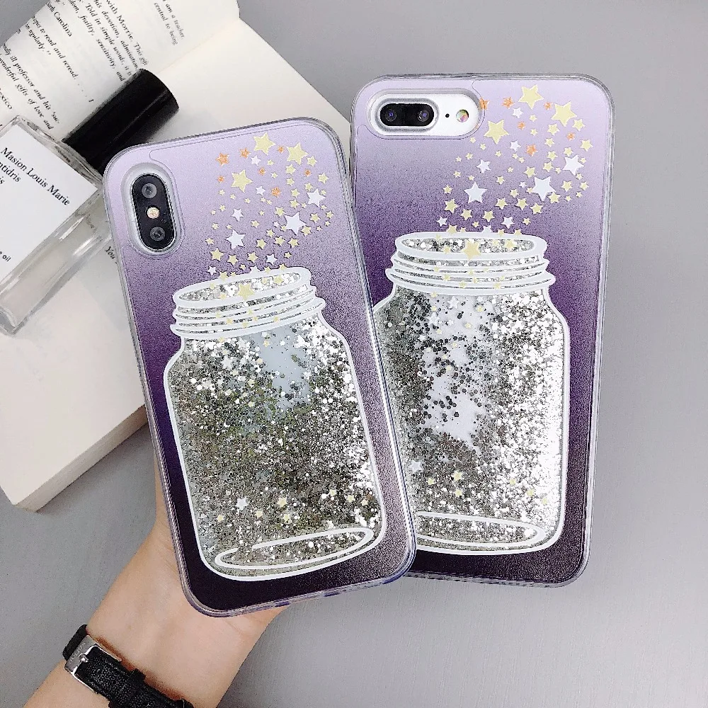 Phone Case For iPhone 7 8 Plus Bling Quicksand Liquid Glitter Dynamic iphone XR XS Max X 6 6s TPU Cases Cover | Мобильные телефоны