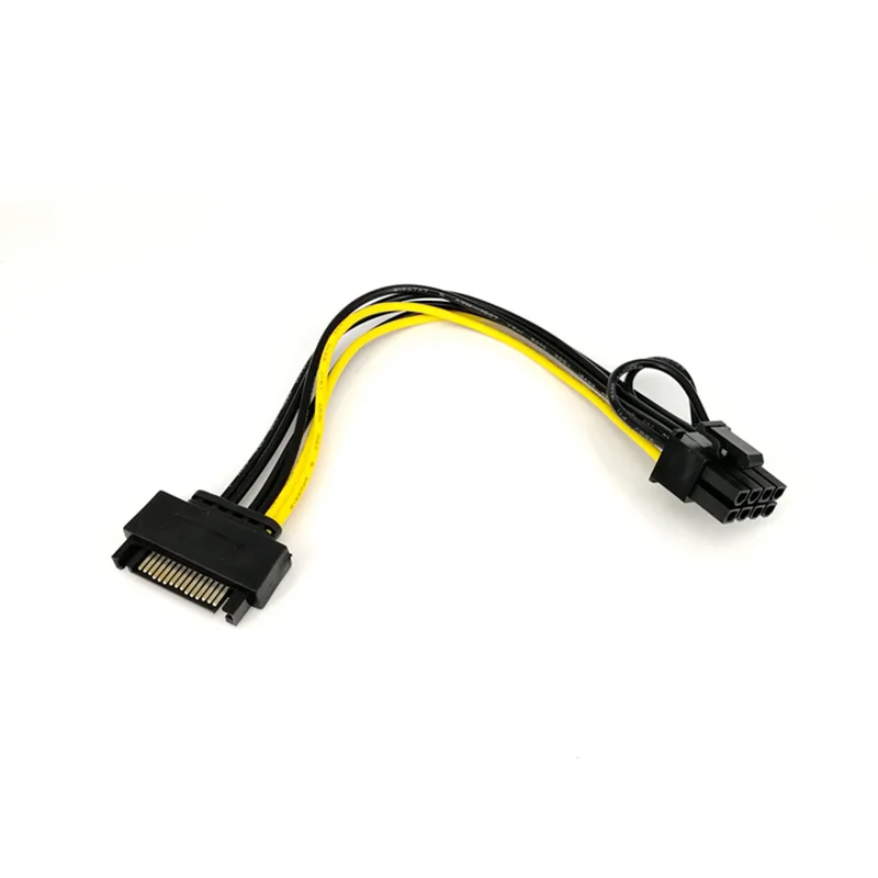 1/2/4/6/8/10 шт 15Pin SATA папа к 8pin PCI-E Женский адаптер питания для видеокарты кабель @ JH |