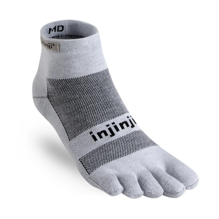 Run Injinji Toe socks, легкие мини-носки для бега с пятью пальцами, мужские спортивные носки - Цвет: Серый