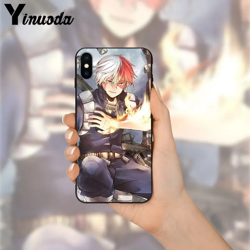 Yinuoda my hero academic шото Тодороки ТПУ черный чехол для телефона iPhone X XS MAX 6 6S 7 7plus 8 8Plus 5 5S
