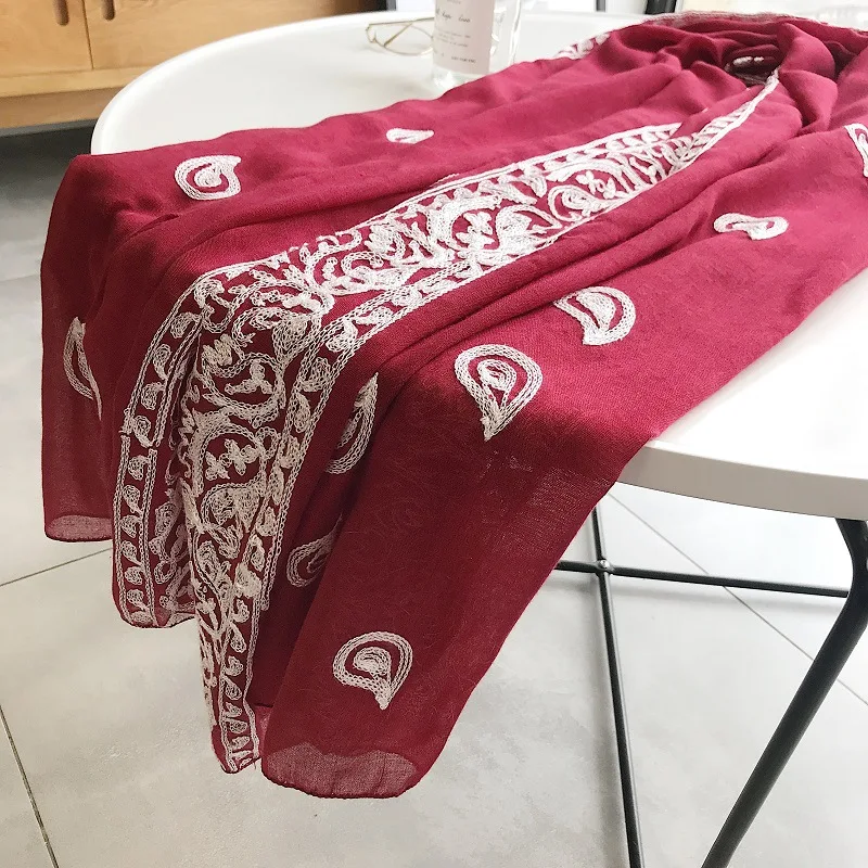 2021 простой вышитый искусственный хиджаб шарф макси-шарфы головные уборы Мужские