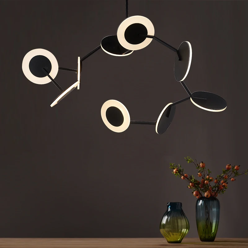 Простая акриловая дисковая люстра в стиле постмодерн для гостиной креативная