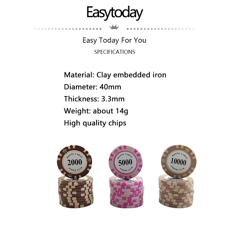 Набор фишек для покера Easytoday 25 шт./компл. 14 цветов|Покерные фишки | |