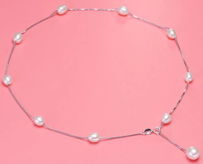 Natural 925 sterling silver white cultured Freshwater pearl necklaces &amp pendants | Украшения и аксессуары