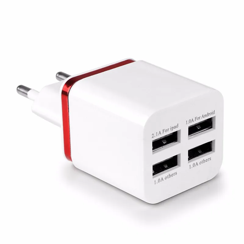 Зарядное устройство US Plug или EU Plug 5.1A универсальное 4 порта USB настенное зарядное устройство адаптер для путешествий для iPhone samsung iPad для Android зарядное устройство