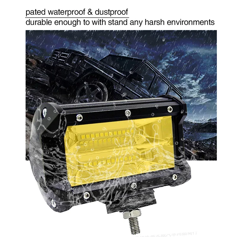 2 шт. желтый светодиодный светильник для вождения внедорожный рабочий
