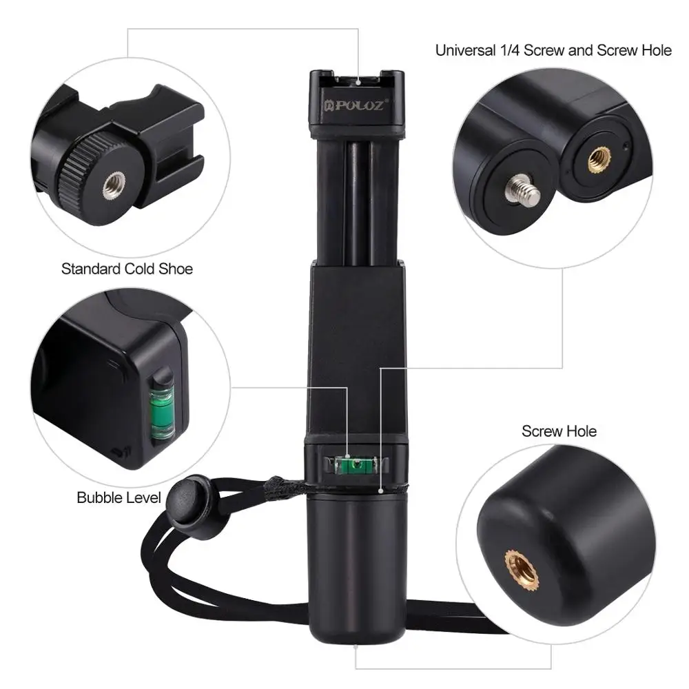 PULUZ F Mount ручка для смартфона с ремешком на запястье адаптер крепления штатива и
