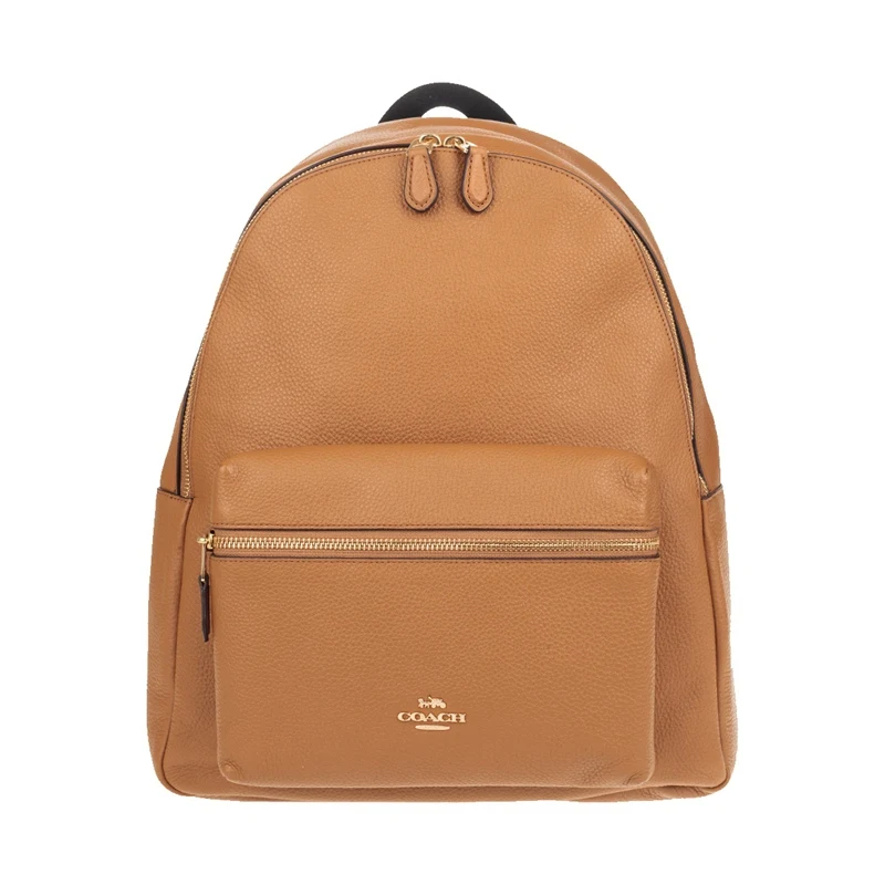 Coach Pebble кожаный полноразмерный рюкзак Charlie черный F29004 - Цвет: brownF29004IMLQD