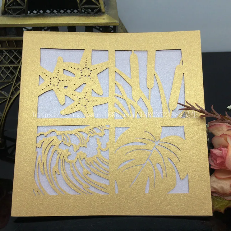 Лазерная резка пятиконечная звезда поздравительные открытки День Святого