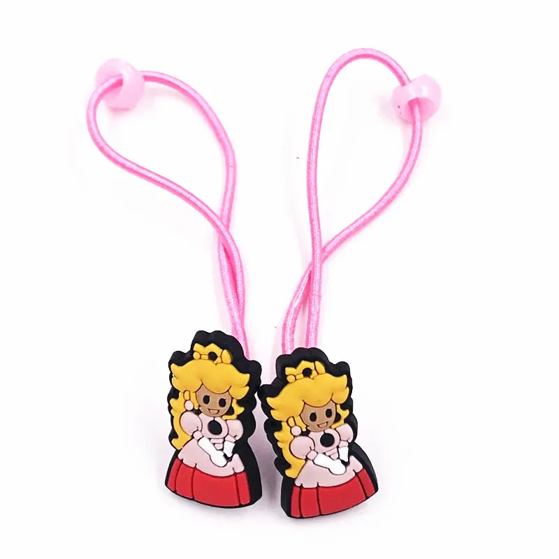 2PCS High Quality Cartoon Princess PVC Soft Fabric Hair Bands For Head Accessories Mickey Kids Rubber Ropes Girls Gifts | Детская одежда