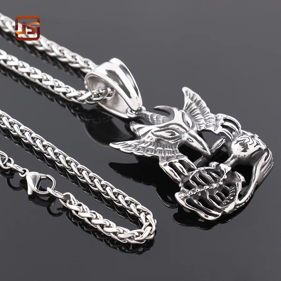 2017 Новый Нержавеющая сталь Готический скелет череп животных Орел Подвески