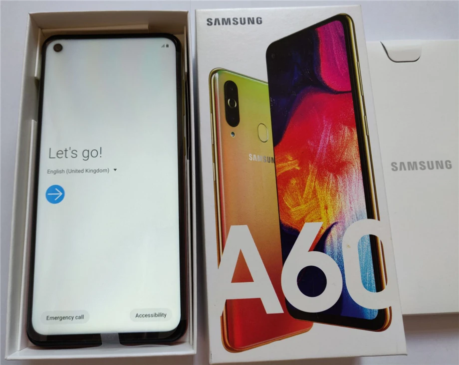 Мобильный телефон samsung Galaxy A60 A6060 Android, две sim-карты, четыре ядра, Snapdragon675, 6,3 дюймов, 6 ГБ ram, 64 ГБ rom, 3 тыловые камеры NFC