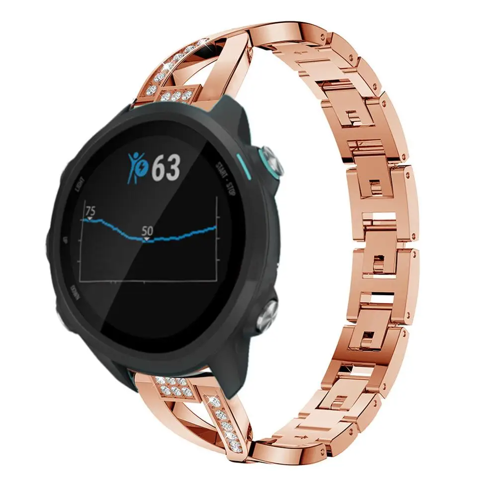 Сменный металлический ремешок для часов с кристаллами Garmin Forerunner 245 блокировочной