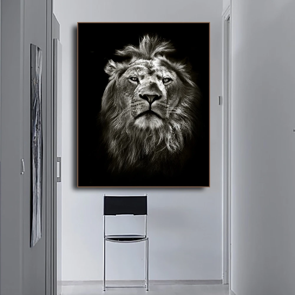 

Lion Portrait Animals Print on Canvas Home Decor Wall Art Oil Painting Wall Picture Postesrs for Living Room Bedroom Decoration