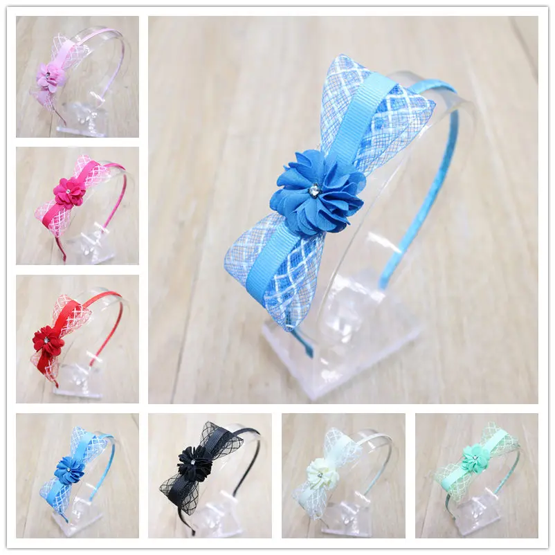 Fashion Cute Ribbon Bowkont Girls Hairbands Kids Beautiful Small Flowers Headbands Hair Hoop Accessories For Women | Аксессуары для