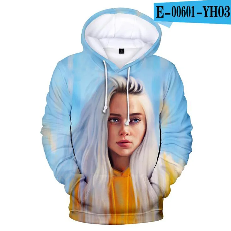 В Стиле Хип-хоп, модная Фирменная Костюмы Billie Eilish 3D принт худи свободного кроя из Для женщин с капюшоном толстовки, пуловеры, повседневный стиль, уличная одежда, топы - Цвет: 015