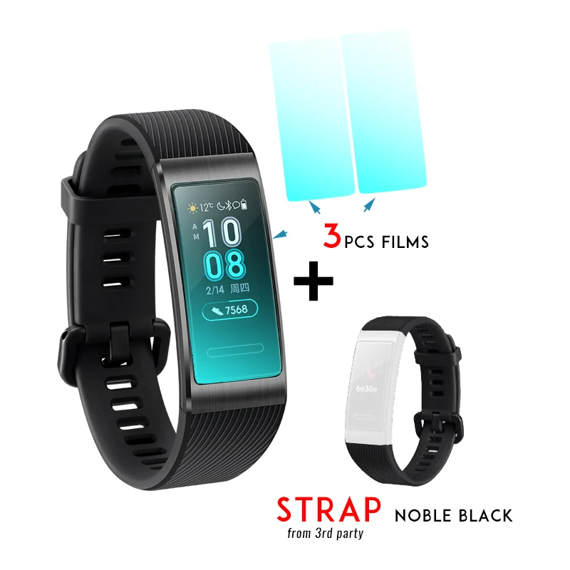 3 Pro BLk add black huawei Band 3/Redmi 3 Pro Smartband металлический каркас, активно-матричные осид, полный Цвет Дисплей сенсорного экрана Плавание ход сердечного ритма Сенсор сна - Цвет: 3 Pro BLk add black