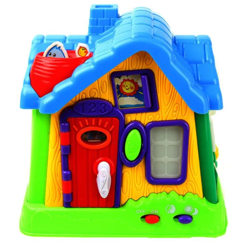 

Интерактивный игрушечный светильник для родителей и детей, Музыкальный Многофункциональный мультипликационный домик для кукол