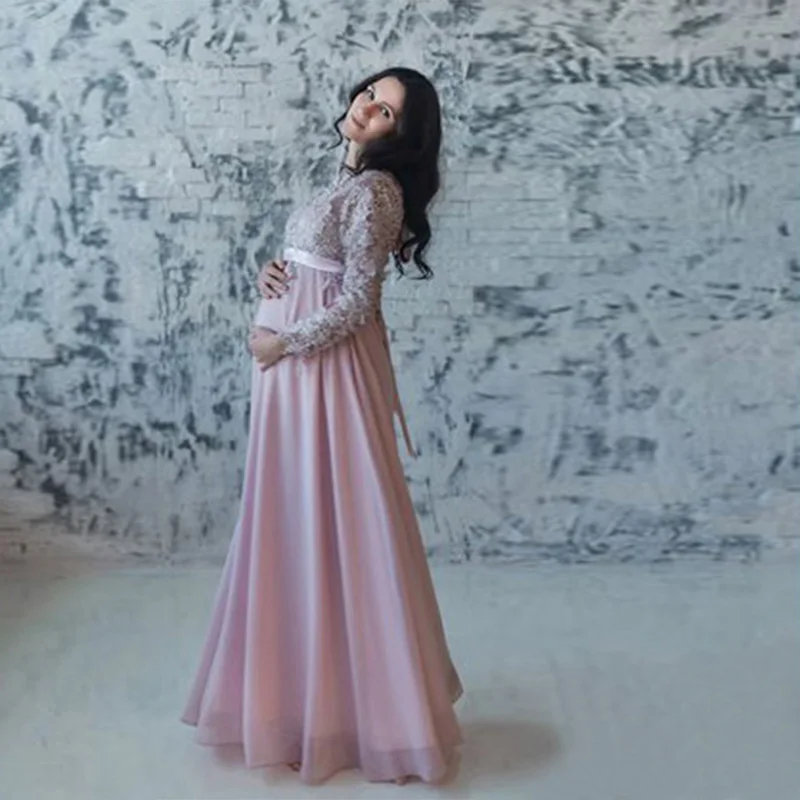 2017 размера плюс кружевное вечернее платье с длинным рукавом шифоновое длинное