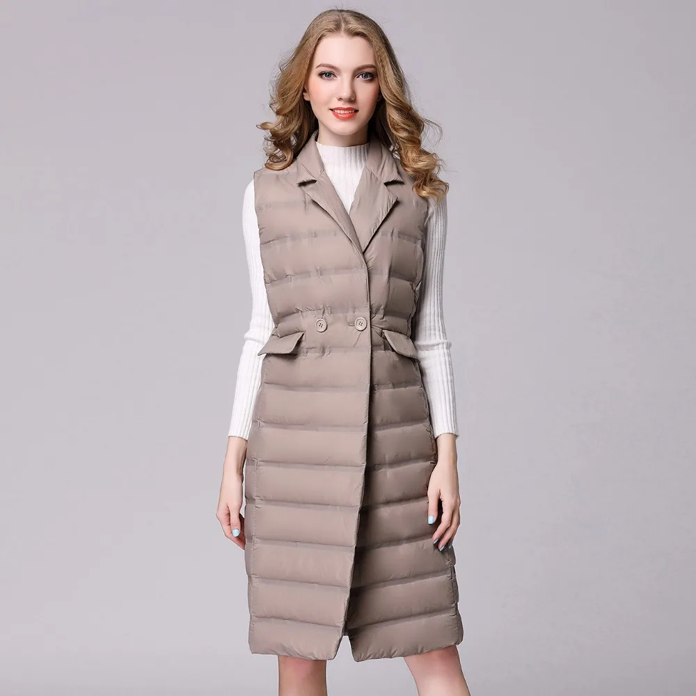 Брендовый женский ульсветильник 90% белый утиный пух жилет Повседневный