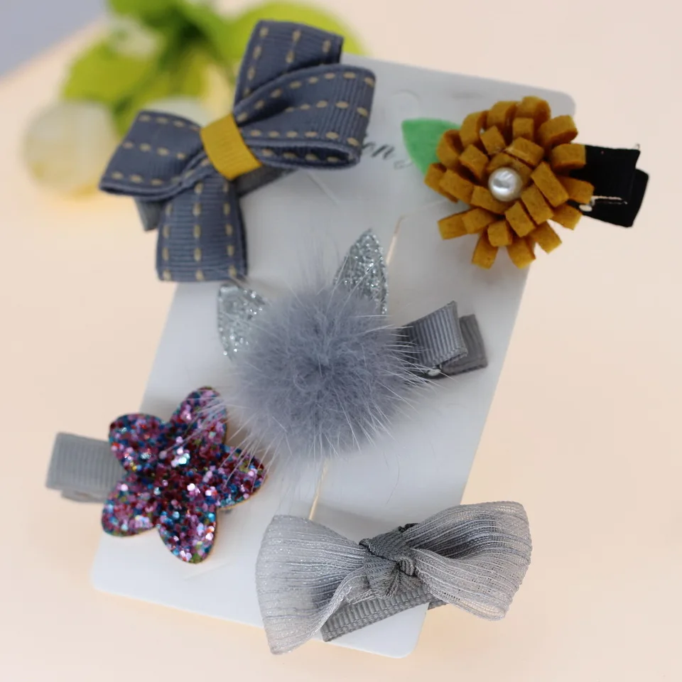 isnice toddlers kids Children Animal Bow SAFE Barrettes Hair Accessories Headwear girls flowers hair clips cartoon hairpins | Детская