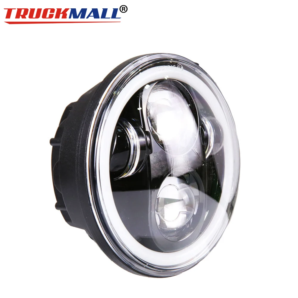 Черный/Хромированный мотоцикл 5 75 дюймов LED DRL фара для индийского скаута 3/4 &quotHalo