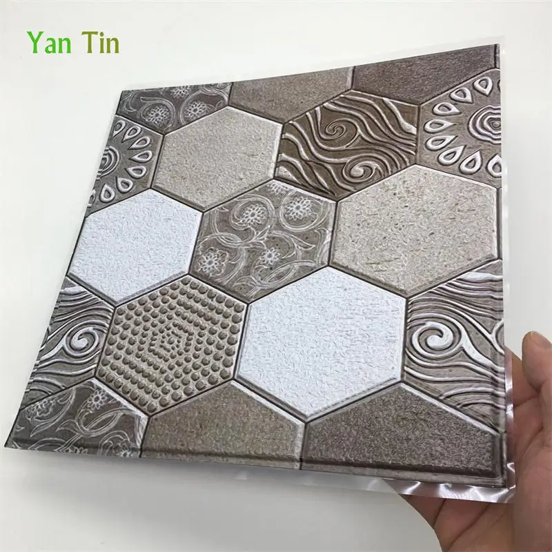 3D триколор рельефный узор Ретро плитка настенная наклейка кухня душевая комната