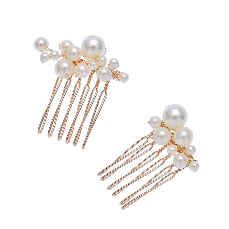 Q Wedding Hair Comb Bride Bridal Accessories Handmade Pearl Headdress Women Hairpin Head Decoration |