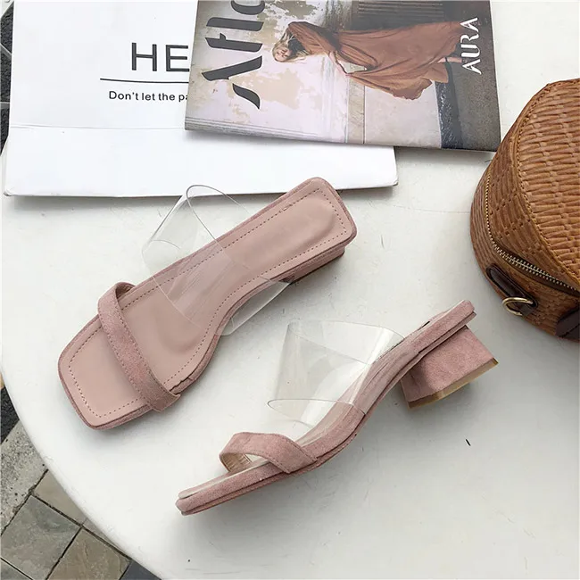 MONMOIRA/прозрачные тапочки из ПВХ сандалии женская элегантная обувь на толстом