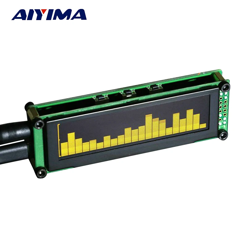 AIYIMA OLED Музыка Аудио индикатор спектра УФ-метр Настольный MP3 PC Усилитель СКОРОСТЬ Регулируемый режим АРУ 15 уровень