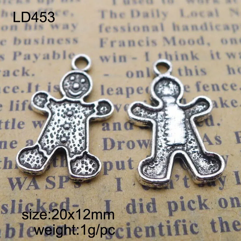 

50pcs/lot 20x12mm Zinc Alloy Antique Silver Little Kid Charms Pendants For Jewelry Making