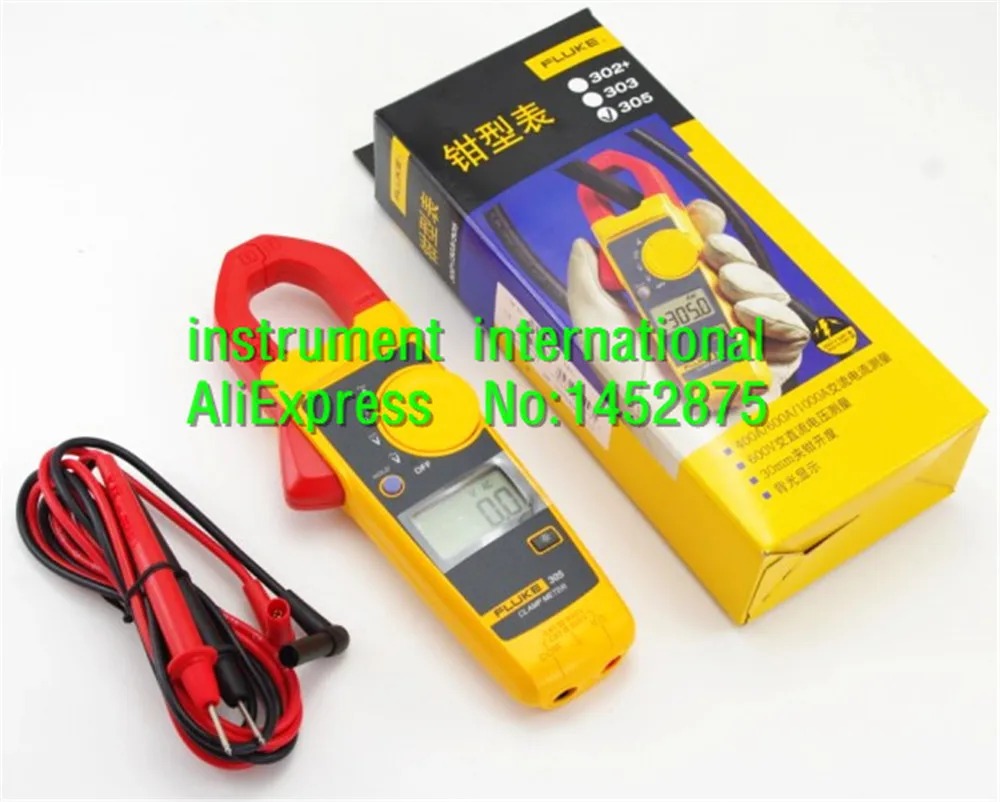 Fluke 305 цифровой клещи мультиметр AC 999.9A подсветка дисплея!! Абсолютно Новый!|Детали