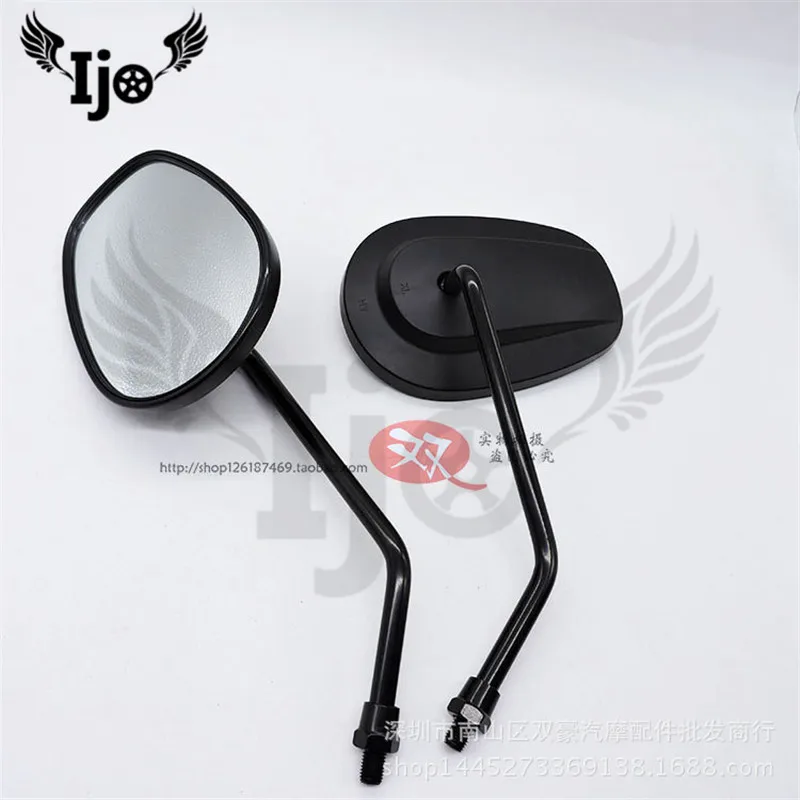 

big size black universal 10MM 8MM moto parts motorbike side mirror for harley mirrors prince cruise motorcycle rearview mirror