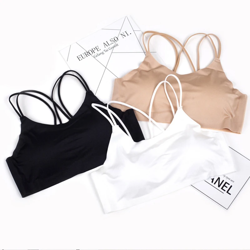 Сексуальный бесшовный бюстгальтер лифчик топ с подтяжкой пуш-ап съемный дышащий