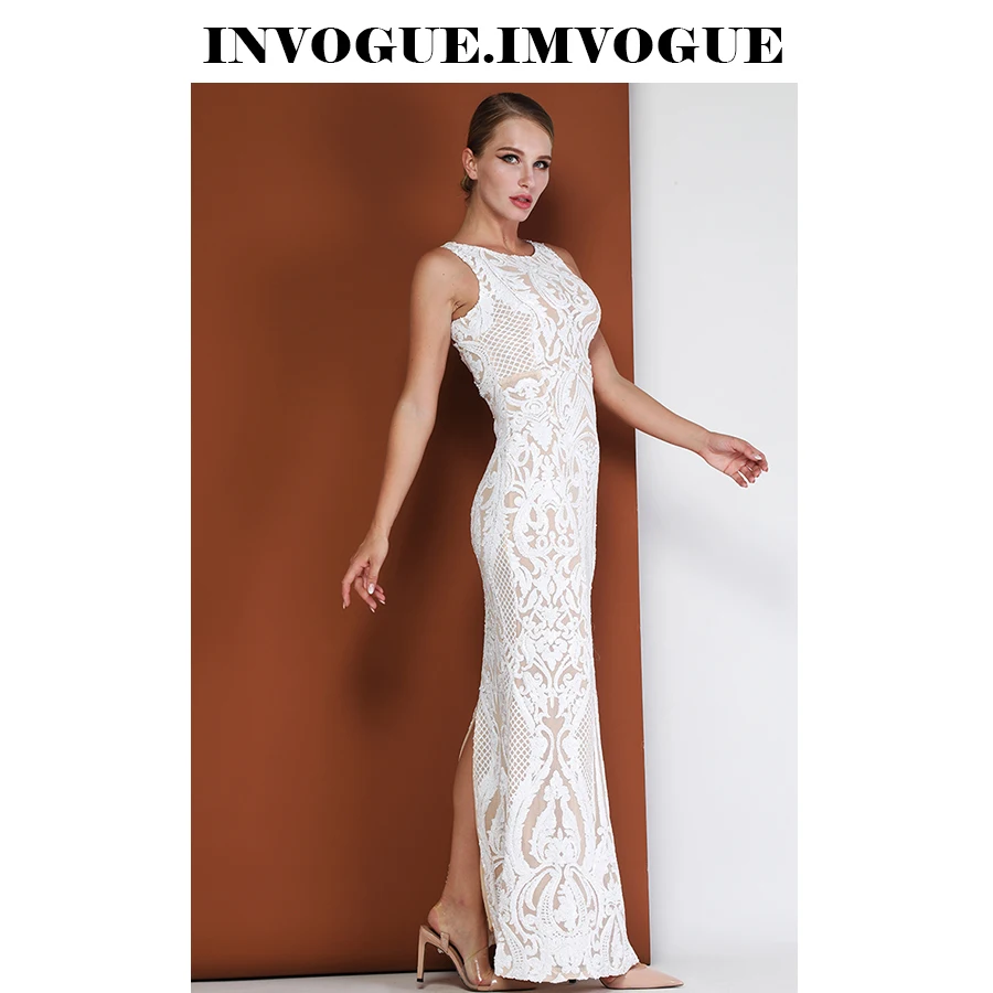 INVOGUE. Женское вечернее платье с круглым вырезом ivogue однотонное облегающее без