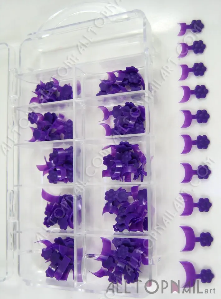 10 размеров 100 шт./Корд. Фиолетовые накладные ногти на основе французского