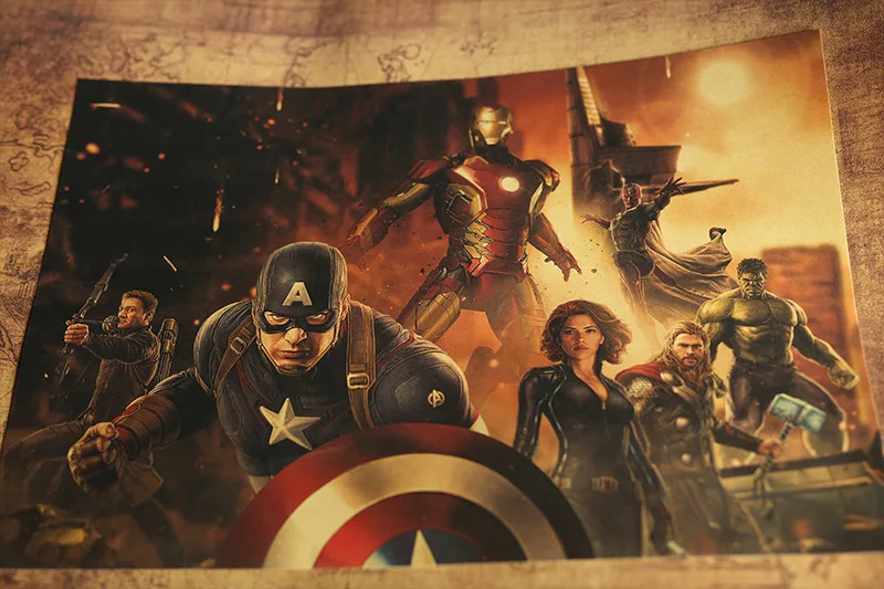 Marvel Мстители фигурки винтажные постеры наклейки росписи 2020 новый Iroman Cpatain стикер