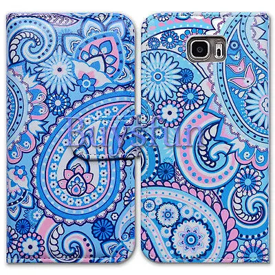 Bcov Марка Голубой Пейсли Крышка Случая Кожи Folio Для Samsung Galaxy S7 Edge 103027149 |