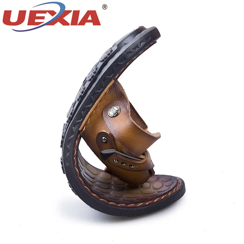 UEXIA Новый высокое качество Для мужчин кожаные сандалии летние болотных пляжная