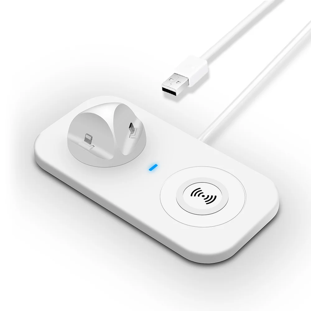 FDGAO 4 в 1 USB зарядная док-станция держатель для iPhone QI Беспроводное зарядное устройство Apple Android Универсальная Подставка для зарядки телефона
