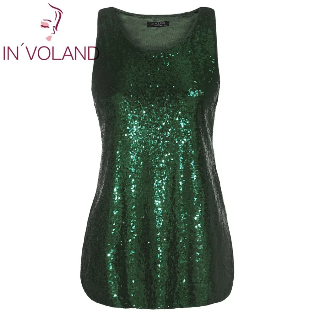IN'VOLAND женские футболки размера плюс базовые вечерние пуловеры с блестками и