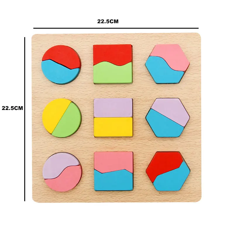 

Wooden Geometric Shapes Fraction Puzzle Board Preschool Educational Learning Toys For Children Birthday Gift MH0344H