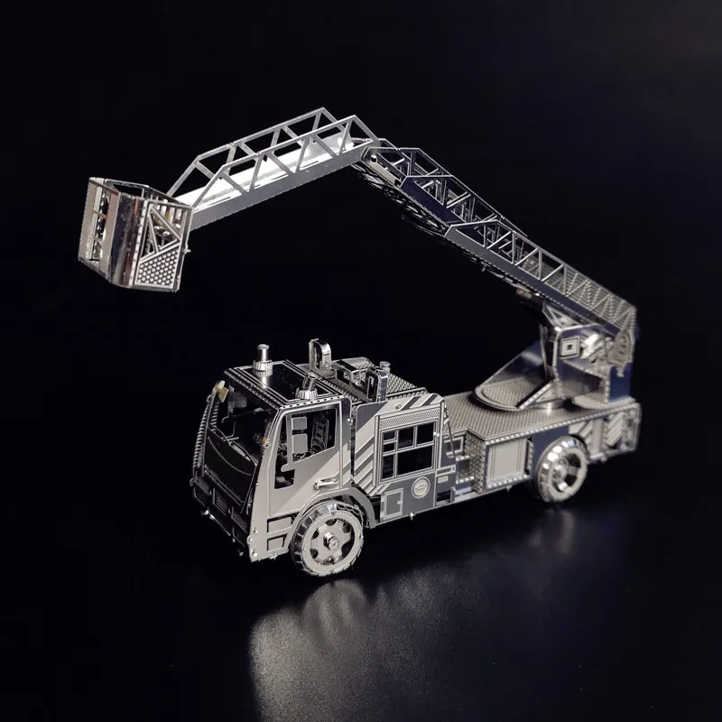 Пожарная машина с лестницей 3d пазл Машинки Игрушки металлическая модель 2 листа