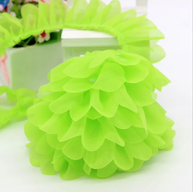 20 ярдов плиссированная кружевная лента двухслойная гофрированная планка