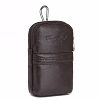 hot sale 100 genuine leather cellmobile phone bag case loop skin belt purse pouch men hip bum fanny pack cowhide waist bags