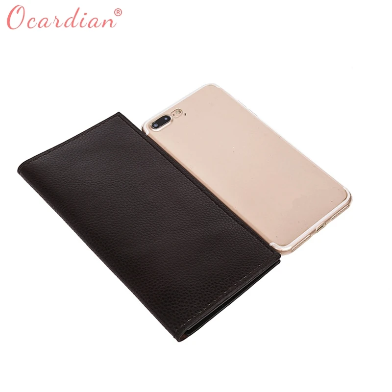 Мужской простой модный однотонный Длинный кошелек для мелочи держатель карт