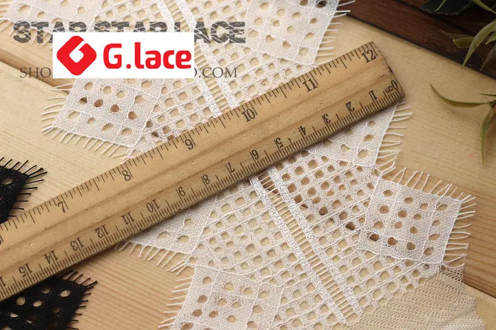 GLace 3 м/лот 12 см широкий модный двойной кружево с ресничками ткань кружева цветок